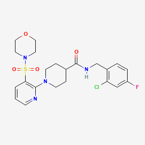 molecular formula C22H26ClFN4O4S B2609968 N-(2-chloro-4-fluorobenzyl)-1-(3-(morpholinosulfonyl)pyridin-2-yl)piperidine-4-carboxamide CAS No. 1189655-84-2
