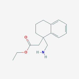molecular formula C15H21NO2 B2610036 Ethyl 2-[1-(aminomethyl)-3,4-dihydro-2H-naphthalen-1-yl]acetate CAS No. 2114111-71-4