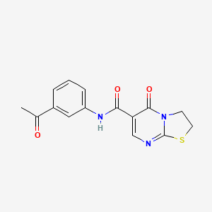 molecular formula C15H13N3O3S B2610069 N-(3-acetylphenyl)-5-oxo-2H,3H,5H-[1,3]thiazolo[3,2-a]pyrimidine-6-carboxamide CAS No. 497072-46-5