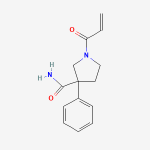 3-Phenyl-1-prop-2-enoylpyrrolidine-3-carboxamide