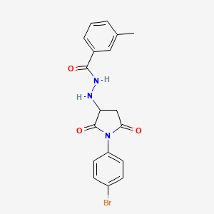 molecular formula C18H16BrN3O3 B2610083 N'-(1-(4-bromophenyl)-2,5-dioxopyrrolidin-3-yl)-3-methylbenzohydrazide CAS No. 485394-64-7
