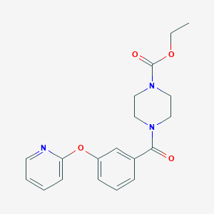 molecular formula C19H21N3O4 B2610086 Ethyl 4-[3-(pyridin-2-yloxy)benzoyl]piperazine-1-carboxylate CAS No. 1704654-28-3