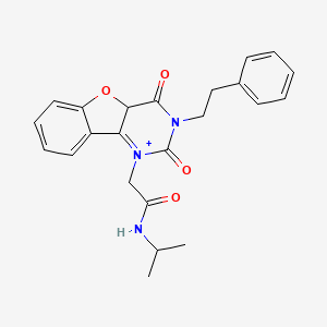 2-[4,6-dioxo-5-(2-phenylethyl)-8-oxa-3,5-diazatricyclo[7.4.0.0^{2,7}]trideca-1(9),2(7),10,12-tetraen-3-yl]-N-(propan-2-yl)acetamide