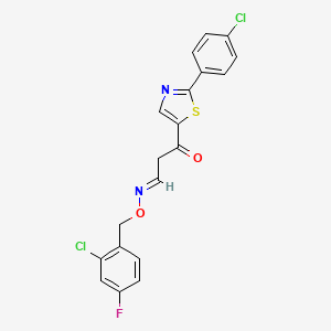 3-(2-(4-Chlorophenyl)-1,3-thiazol-5-yl)-3-oxopropanal o-(2-chloro-4-fluorobenzyl)oxime