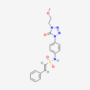(E)-N-(4-(4-(2-methoxyethyl)-5-oxo-4,5-dihydro-1H-tetrazol-1-yl)phenyl)-2-phenylethenesulfonamide