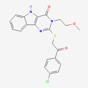 2-((2-(4-chlorophenyl)-2-oxoethyl)thio)-3-(2-methoxyethyl)-3H-pyrimido[5,4-b]indol-4(5H)-one