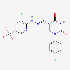 1-(4-chlorophenyl)-5-{2-[3-chloro-5-(trifluoromethyl)-2-pyridinyl]ethanehydrazonoyl}-2,4(1H,3H)-pyrimidinedione