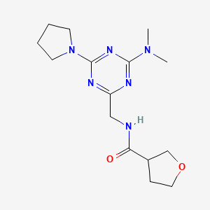 N-((4-(dimethylamino)-6-(pyrrolidin-1-yl)-1,3,5-triazin-2-yl)methyl)tetrahydrofuran-3-carboxamide