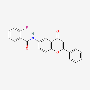 2-fluoro-N-(4-oxo-2-phenyl-4H-chromen-6-yl)benzamide