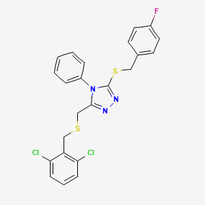 3-{[(2,6-dichlorobenzyl)sulfanyl]methyl}-5-[(4-fluorobenzyl)sulfanyl]-4-phenyl-4H-1,2,4-triazole