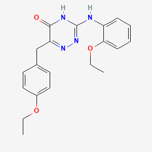 molecular formula C20H22N4O3 B2610168 6-(4-ethoxybenzyl)-3-((2-ethoxyphenyl)amino)-1,2,4-triazin-5(4H)-one CAS No. 905765-15-3