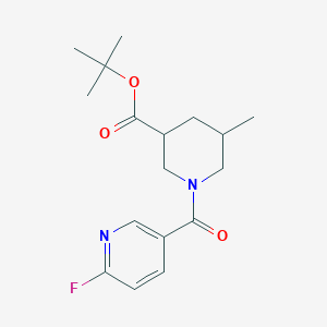 molecular formula C17H23FN2O3 B2610180 Tert-butyl 1-(6-fluoropyridine-3-carbonyl)-5-methylpiperidine-3-carboxylate CAS No. 2094369-66-9