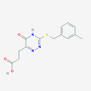 molecular formula C14H15N3O3S B2610183 3-{3-[(3-Methylbenzyl)sulfanyl]-5-oxo-4,5-dihydro-1,2,4-triazin-6-yl}propanoic acid CAS No. 898607-89-1