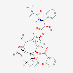 molecular formula C43H51NO13 B026102 [(1S,2S,3R,4S,7R,9R,10S,12R,15S)-4-Acetyloxy-1,9,12-trihydroxy-15-[(2R,3S)-2-hydroxy-3-[[(E)-2-methylbut-2-enoyl]amino]-3-phenylpropanoyl]oxy-10,14,17,17-tetramethyl-11-oxo-6-oxatetracyclo[11.3.1.03,10.04,7]heptadec-13-en-2-yl] benzoate CAS No. 78479-12-6