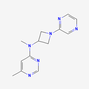 molecular formula C13H16N6 B2610204 N,6-dimethyl-N-[1-(pyrazin-2-yl)azetidin-3-yl]pyrimidin-4-amine CAS No. 2415565-34-1