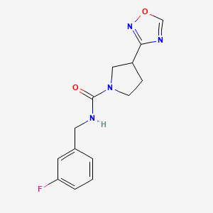 molecular formula C14H15FN4O2 B2610223 N-[(3-fluorophenyl)methyl]-3-(1,2,4-oxadiazol-3-yl)pyrrolidine-1-carboxamide CAS No. 2034411-30-6