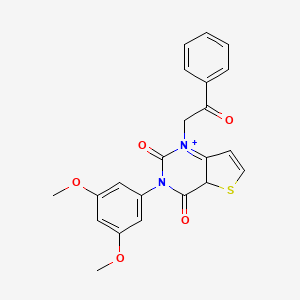 molecular formula C22H18N2O5S B2610233 3-(3,5-dimethoxyphenyl)-1-(2-oxo-2-phenylethyl)-1H,2H,3H,4H-thieno[3,2-d]pyrimidine-2,4-dione CAS No. 895651-12-4