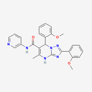 B2610256 2,7-bis(2-methoxyphenyl)-5-methyl-N-(pyridin-3-yl)-4,7-dihydro-[1,2,4]triazolo[1,5-a]pyrimidine-6-carboxamide CAS No. 539798-37-3