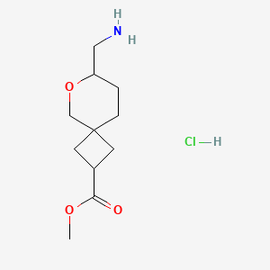 molecular formula C11H20ClNO3 B2610309 methyl7-(aminomethyl)-6-oxaspiro[3.5]nonane-2-carboxylatehydrochloride CAS No. 2567502-50-3