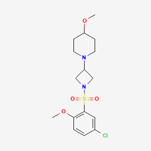 molecular formula C16H23ClN2O4S B2610349 1-(1-((5-Chloro-2-methoxyphenyl)sulfonyl)azetidin-3-yl)-4-methoxypiperidine CAS No. 2034359-60-7
