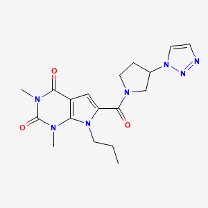 6-(3-(1H-1,2,3-triazol-1-yl)pyrrolidine-1-carbonyl)-1,3-dimethyl-7-propyl-1H-pyrrolo[2,3-d]pyrimidine-2,4(3H,7H)-dione