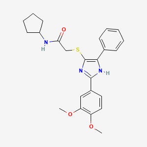 N-cyclopentyl-2-((2-(3,4-dimethoxyphenyl)-5-phenyl-1H-imidazol-4-yl)thio)acetamide