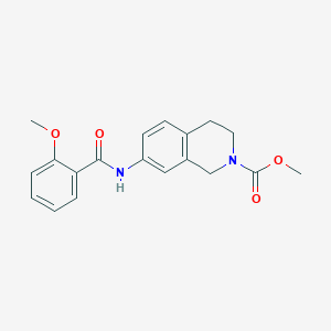 molecular formula C19H20N2O4 B2610410 methyl 7-(2-methoxybenzamido)-1,2,3,4-tetrahydroisoquinoline-2-carboxylate CAS No. 1448034-46-5