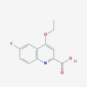 molecular formula C12H10FNO3 B2610420 4-Ethoxy-6-fluoroquinoline-2-carboxylic acid CAS No. 301823-79-0