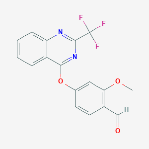 2-Methoxy-4-{[2-(trifluoromethyl)-4-quinazolinyl]oxy}benzenecarbaldehyde
