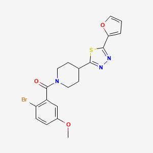 (2-Bromo-5-methoxyphenyl)(4-(5-(furan-2-yl)-1,3,4-thiadiazol-2-yl)piperidin-1-yl)methanone