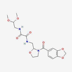 N1-((3-(benzo[d][1,3]dioxole-5-carbonyl)oxazolidin-2-yl)methyl)-N2-(2,2-dimethoxyethyl)oxalamide