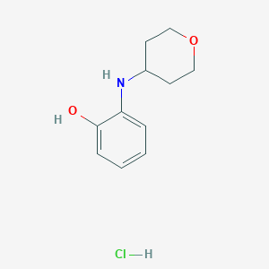 molecular formula C11H16ClNO2 B2610459 2-[(Oxan-4-yl)amino]phenol hydrochloride CAS No. 2089277-50-7