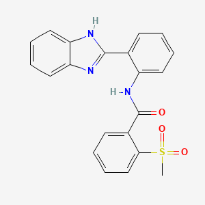 molecular formula C21H17N3O3S B2610463 N-[2-(1H-1,3-benzodiazol-2-yl)phenyl]-2-methanesulfonylbenzamide CAS No. 896363-95-4