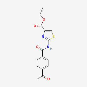molecular formula C15H14N2O4S B2610479 Ethyl 2-(4-acetylbenzamido)thiazole-4-carboxylate CAS No. 313273-86-8