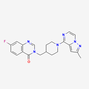 7-Fluoro-3-[[1-(2-methylpyrazolo[1,5-a]pyrazin-4-yl)piperidin-4-yl]methyl]quinazolin-4-one