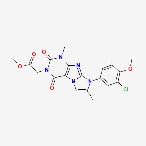 methyl 2-(8-(3-chloro-4-methoxyphenyl)-1,7-dimethyl-2,4-dioxo-1H-imidazo[2,1-f]purin-3(2H,4H,8H)-yl)acetate