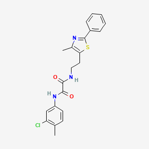 molecular formula C21H20ClN3O2S B2610554 N'-(3-chloro-4-methylphenyl)-N-[2-(4-methyl-2-phenyl-1,3-thiazol-5-yl)ethyl]ethanediamide CAS No. 894012-32-9