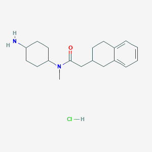 molecular formula C19H29ClN2O B2610575 N-(4-Aminocyclohexyl)-N-methyl-2-(1,2,3,4-tetrahydronaphthalen-2-yl)acetamide;hydrochloride CAS No. 2418722-60-6
