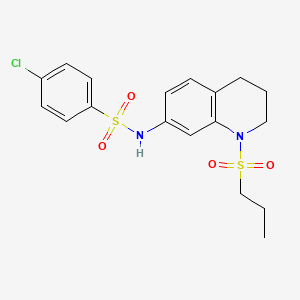 4-chloro-N-(1-(propylsulfonyl)-1,2,3,4-tetrahydroquinolin-7-yl)benzenesulfonamide