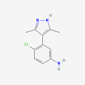 4-chloro-3-(3,5-dimethyl-1H-pyrazol-4-yl)aniline