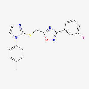 N-(2-chloro-4-fluorophenyl)-3,5,6-trimethyl-2-(piperidin-1-ylcarbonyl)-1-benzofuran-7-sulfonamide