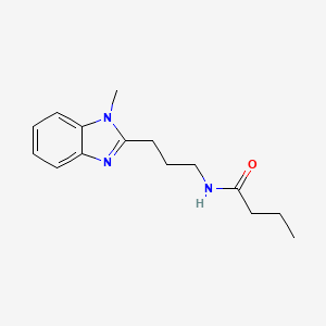 molecular formula C15H21N3O B2610615 N-[3-(1-methyl-1H-1,3-benzodiazol-2-yl)propyl]butanamide CAS No. 850923-41-0