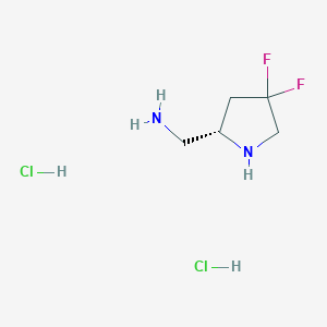 molecular formula C5H12Cl2F2N2 B2610643 [(2S)-4,4-Difluoropyrrolidin-2-yl]methanamine;dihydrochloride CAS No. 2580093-61-2