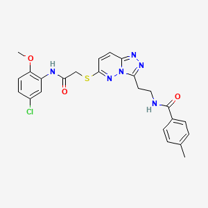 B2610650 N-(2-(6-((2-((5-chloro-2-methoxyphenyl)amino)-2-oxoethyl)thio)-[1,2,4]triazolo[4,3-b]pyridazin-3-yl)ethyl)-4-methylbenzamide CAS No. 872994-75-7