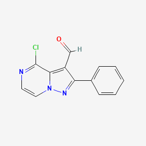 molecular formula C13H8ClN3O B2610700 4-Chloro-2-phenylpyrazolo[1,5-a]pyrazine-3-carbaldehyde CAS No. 1707668-15-2