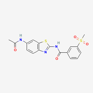 molecular formula C17H15N3O4S2 B2610764 N-(6-acetamido-1,3-benzothiazol-2-yl)-3-methanesulfonylbenzamide CAS No. 896283-70-8