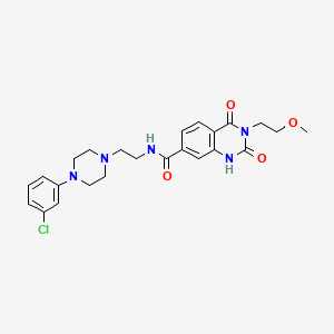 molecular formula C24H28ClN5O4 B2610806 N-{2-[4-(3-chlorophenyl)piperazin-1-yl]ethyl}-3-(2-methoxyethyl)-2,4-dioxo-1,2,3,4-tetrahydroquinazoline-7-carboxamide CAS No. 892289-88-2