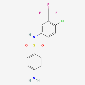 molecular formula C13H10ClF3N2O2S B2610812 4-amino-N-[4-chloro-3-(trifluoromethyl)phenyl]benzene-1-sulfonamide CAS No. 157887-51-9