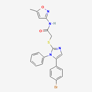 2-((5-(4-bromophenyl)-1-phenyl-1H-imidazol-2-yl)thio)-N-(5-methylisoxazol-3-yl)acetamide