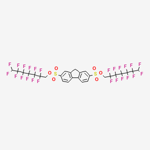 molecular formula C27H14F24O6S2 B2611014 di(2,2,3,3,4,4,5,5,6,6,7,7-dodecafluoroheptyl) 9H-fluorene-2,7-disulphonate CAS No. 254973-46-1